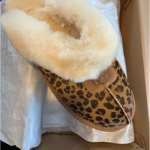 UGG Brown and Cream Slippers with Plush Lining